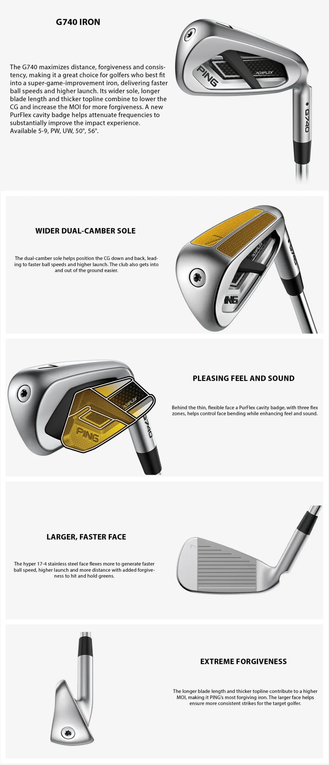 Ping G740 (5-S) Graphite Irons