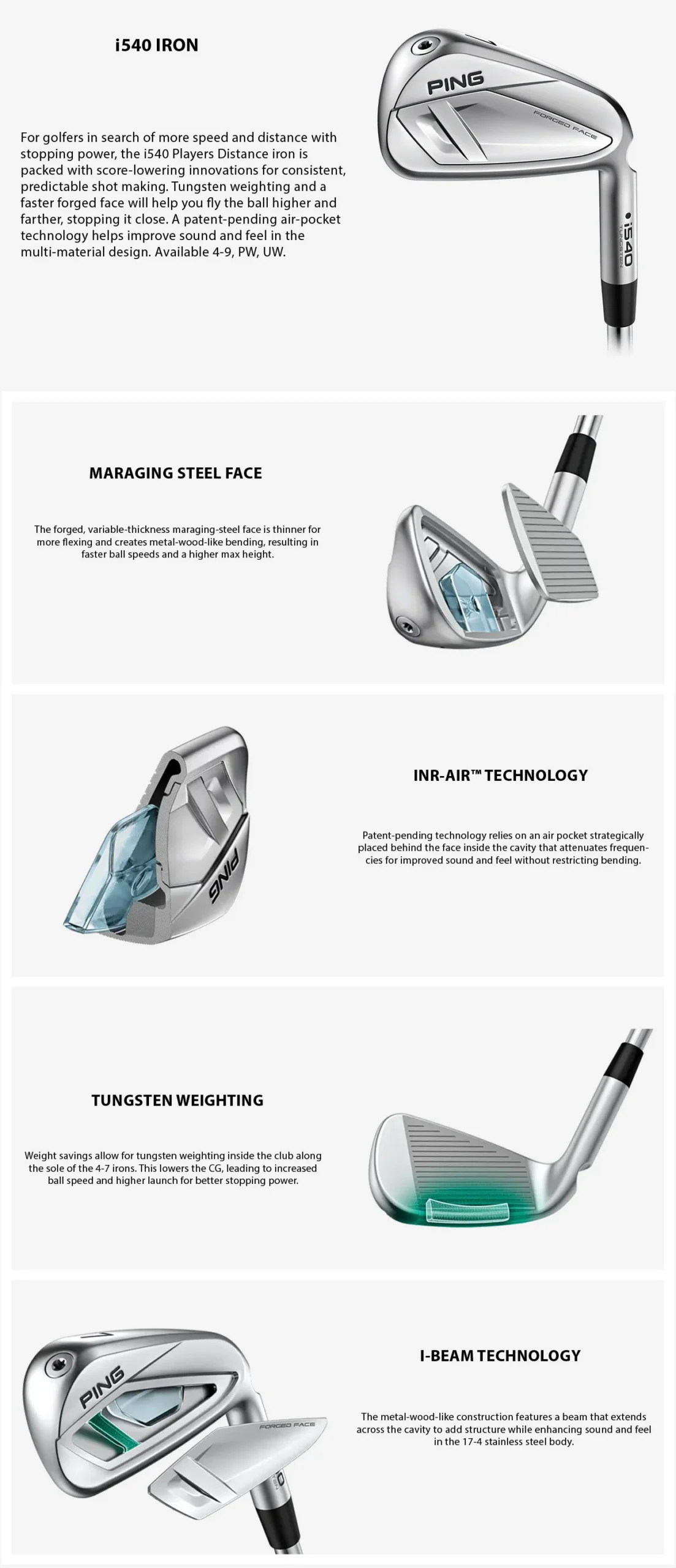 Ping i540 (4-P,UW) Graphite Irons - Image 7