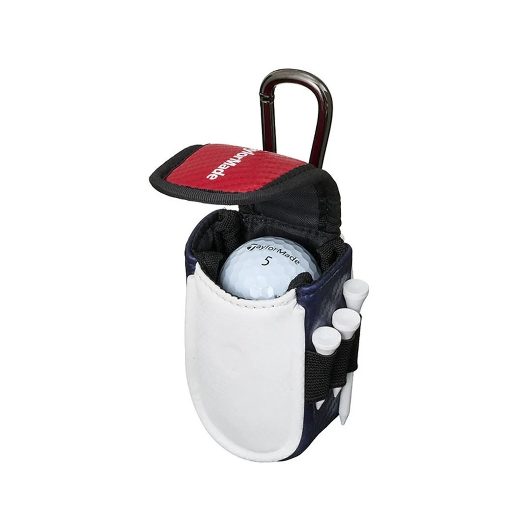 Taylormade Austec Ball Pouch - White/Navy/Red - Image 3
