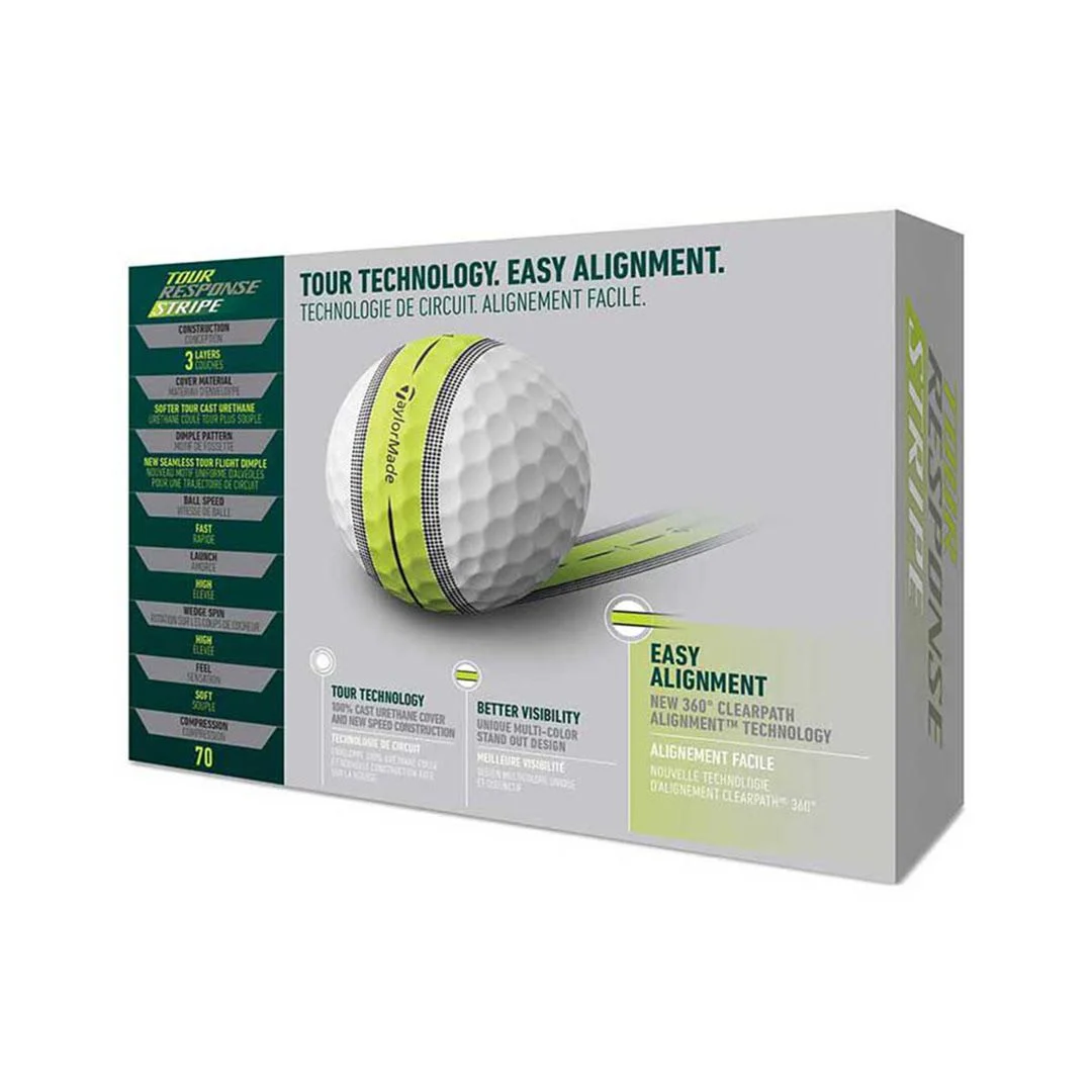Taylormade Tour Response Stripe Golf Balls - White