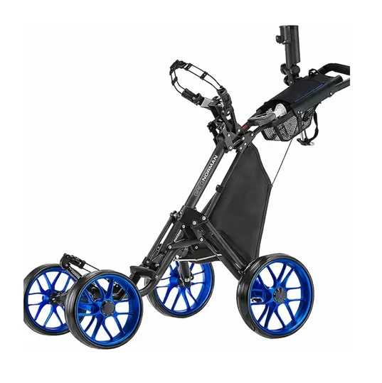 Greg Norman ONE Pro One-Click Folding 4-Wheel Golf Push Trolley