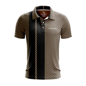 Stromberg Noir Gold Stripe Performance Golf Polo Black/Gold