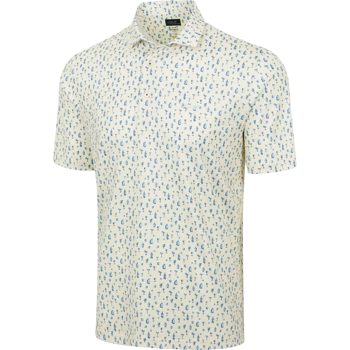 Greg Norman Men's ML75 Aloha Hour Polo Tshirt (US Size) Lemon Shark