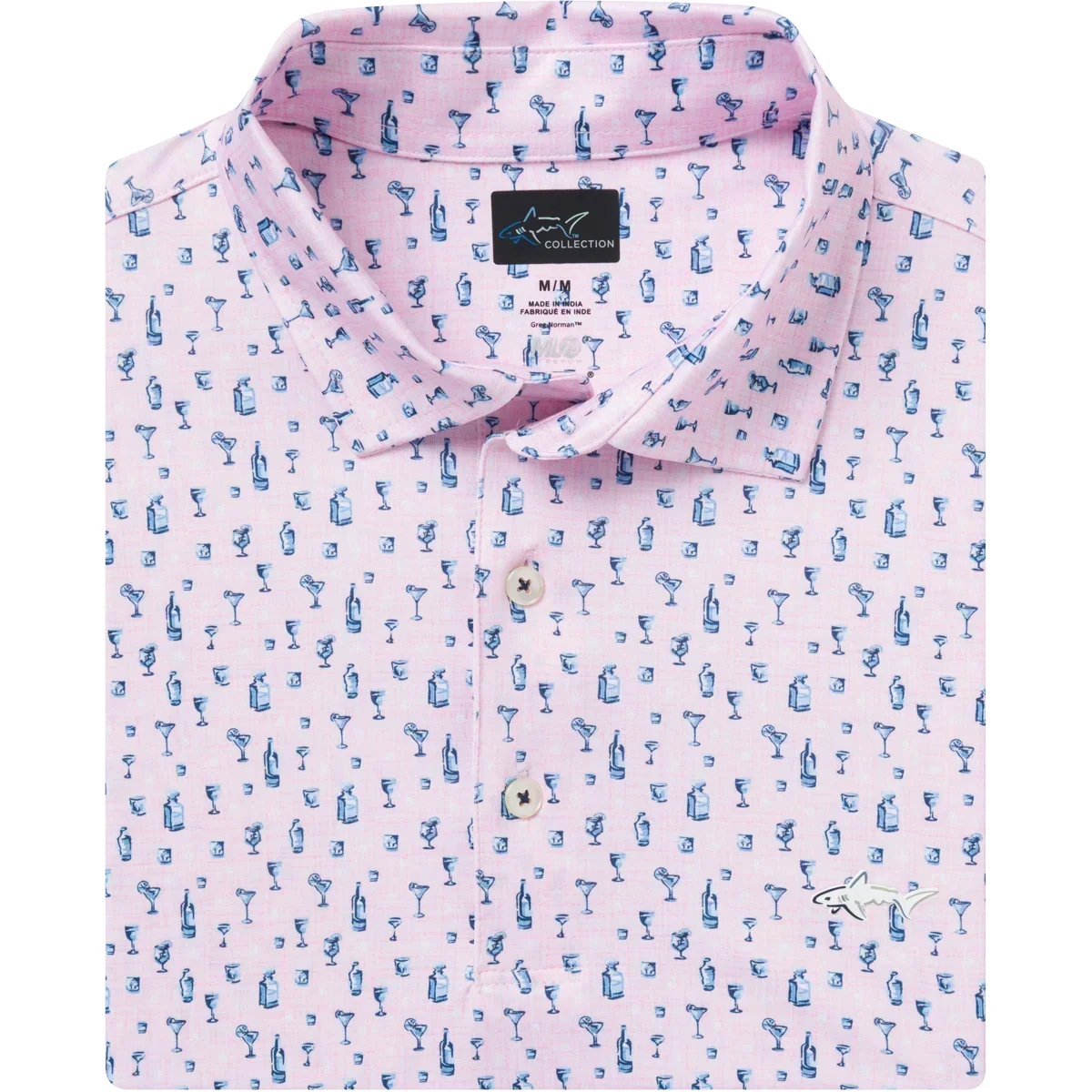 Greg Norman Men's ML75 Aloha Hour Polo Tshirt (US Size) Rose Shadow