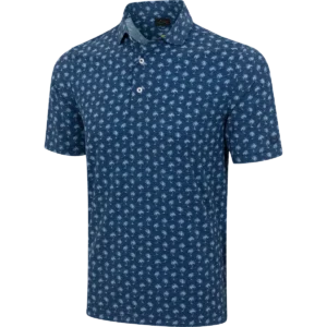 Greg Norman Men's Breezy Palm Golf Polo Tshirt (US Size) Navy