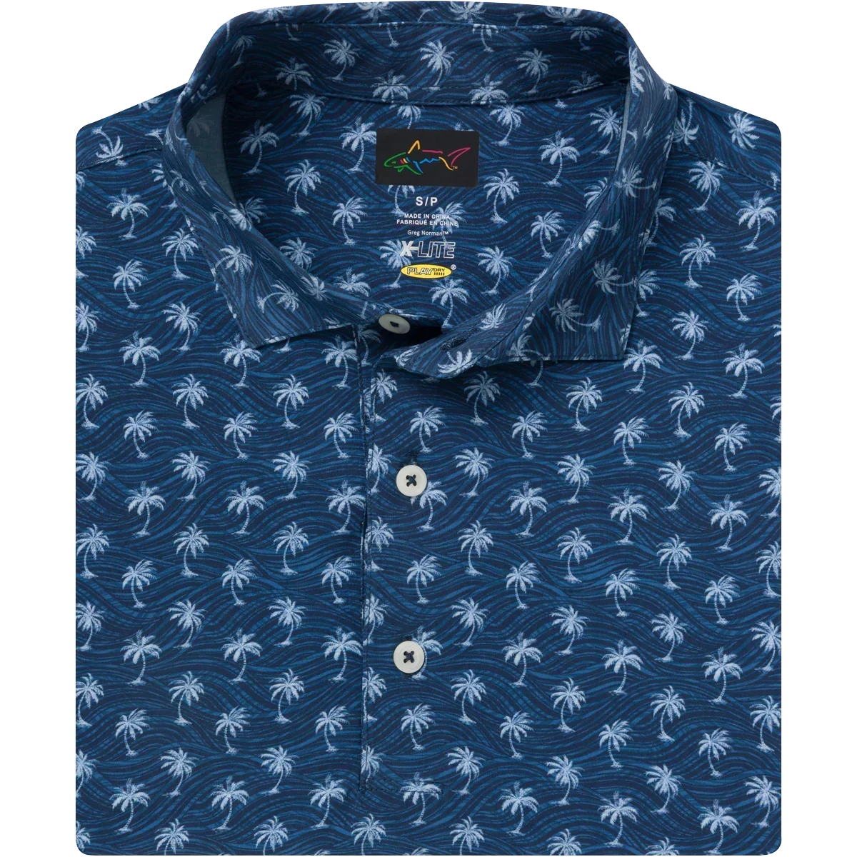 Greg Norman Men's Breezy Palm Golf Polo Tshirt (US Size) Navy