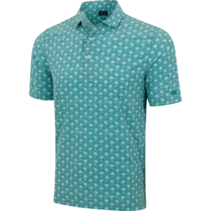 Greg Norman Men's Breezy Palm Golf Polo Tshirt (US Size) Sagebrush Green