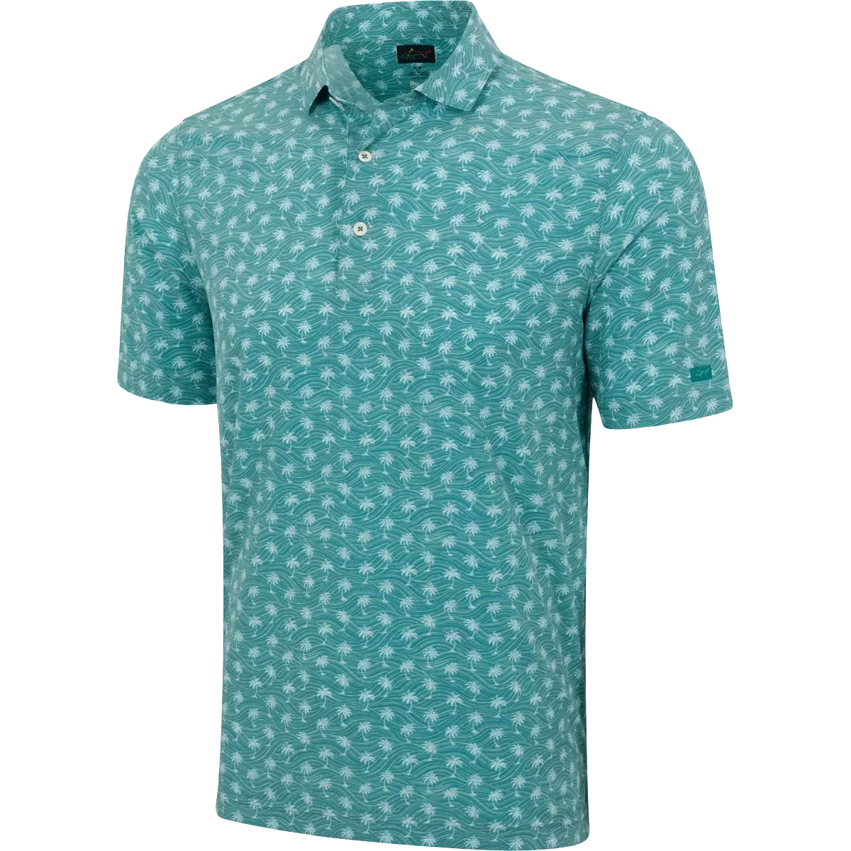 Greg Norman Men's Breezy Palm Golf Polo Tshirt (US Size) Sagebrush Green